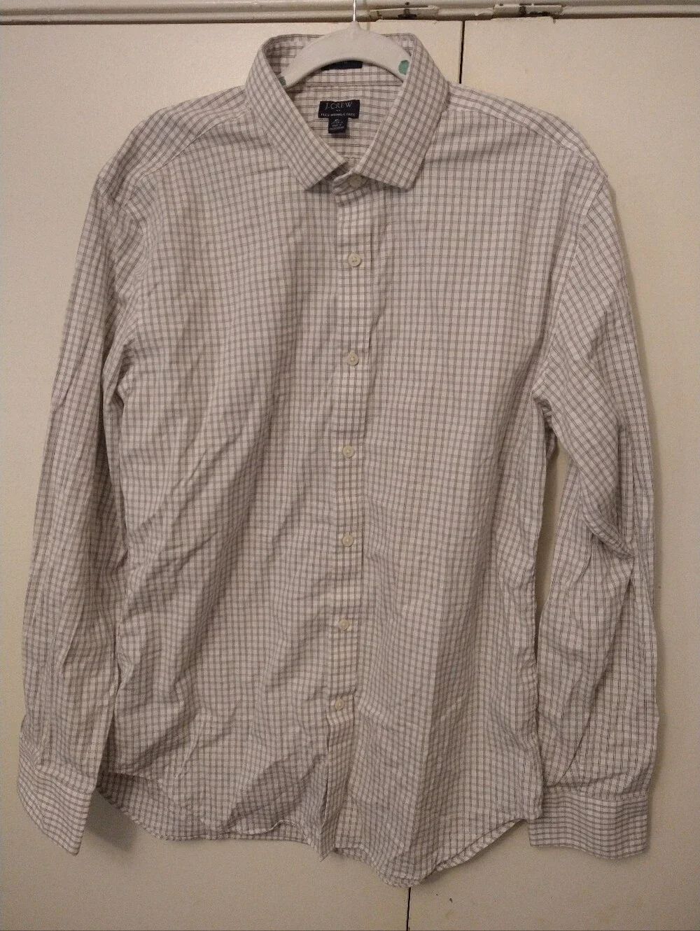 J Crew Flex Wrinkle Free Slim Long Sleeve Button Up Shirt Men's sz XL.